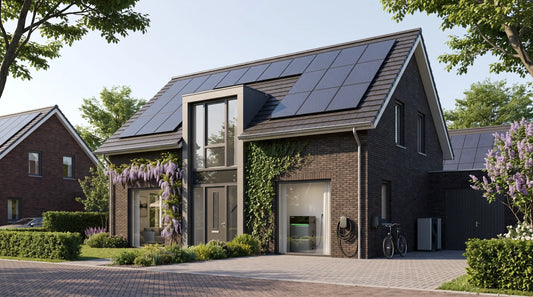 Nederlandse woning met zonnepanelen en slim energie-inzicht voor meer eigen verbruik na het stoppen van salderen