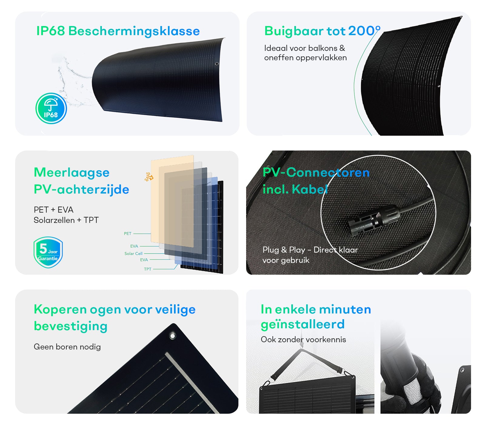 Sunページ Flexibel zonnepaneel 200W | Ultralicht Sunpura paneel